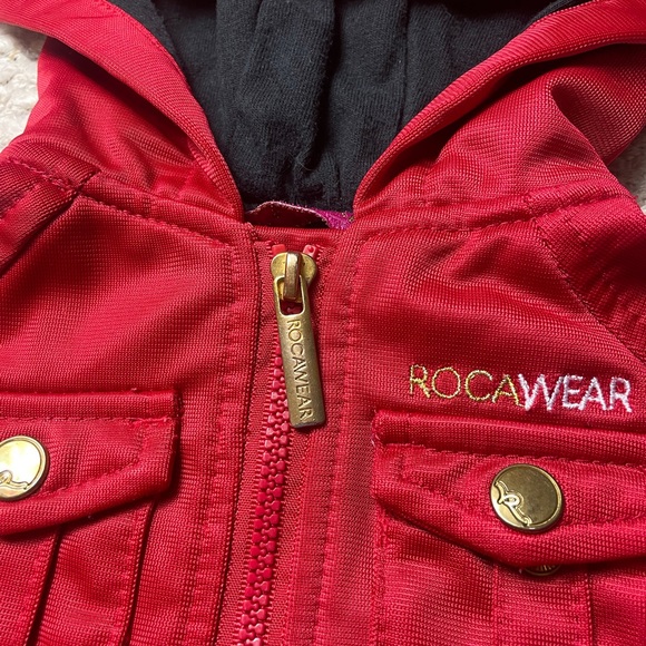 Baby Rocawear Red Zip Up Track Jacket Gold Details 6-9 Months - Picture 6 of 7